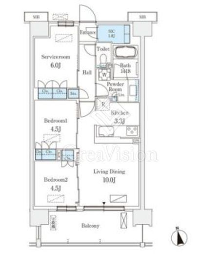 スカイグランデ津田沼　907号室　間取り