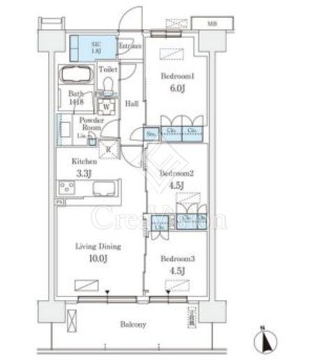 スカイグランデ津田沼　909号室　間取り