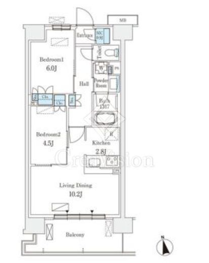 スカイグランデ津田沼　913号室　間取り