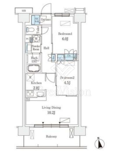スカイグランデ津田沼　914号室　間取り