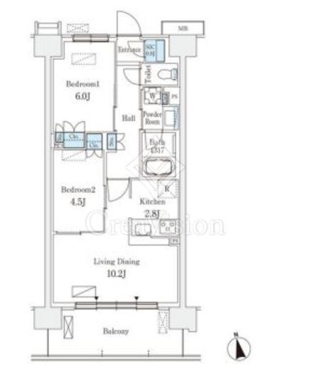 スカイグランデ津田沼　915号室　間取り