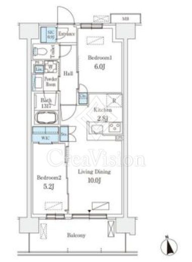 スカイグランデ津田沼　919号室　間取り