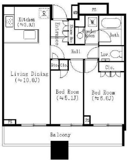 グランドターミナルタワー本八幡　2505号室　間取り