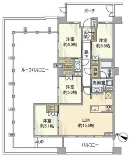 ジオ・イニシア武蔵小杉　6F1号室　間取り