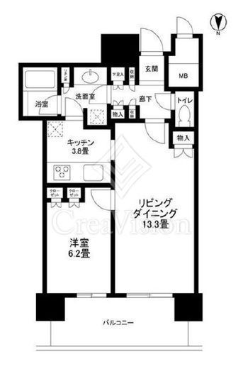パークシティ武蔵小杉ミッドスカイタワー　3414号室　間取り