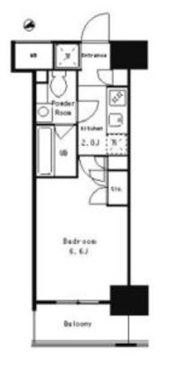 パークキューブ武蔵小杉　1304号室　間取り