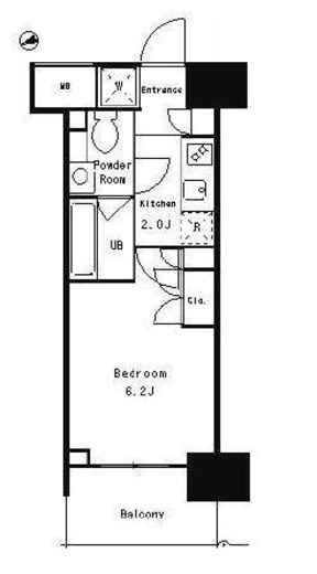 パークキューブ武蔵小杉　1408号室　間取り