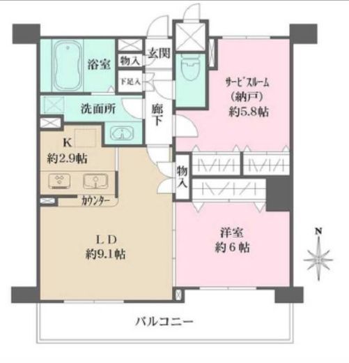 フローラルガーデン　502号室　間取り