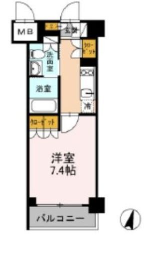 カスタリア武蔵小杉　210号室　間取り