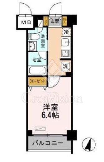 カスタリア武蔵小杉　104号室　間取り