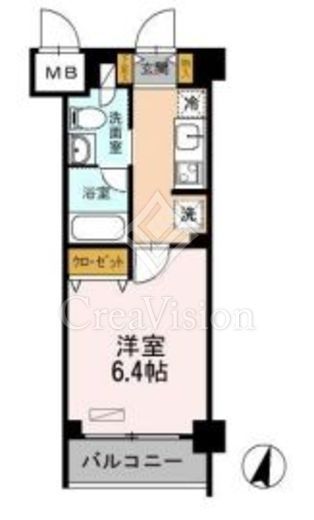 カスタリア武蔵小杉　106号室　間取り