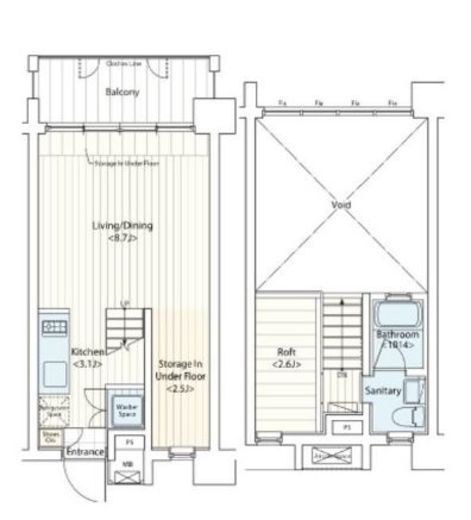 ドゥーエ新丸子　506号室　間取り