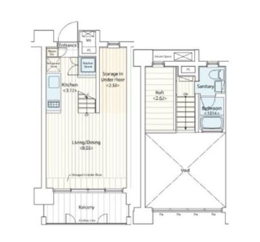 ドゥーエ新丸子　603号室　間取り