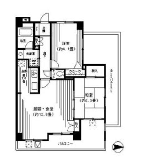 パークヒルズ武蔵小杉　602号室　間取り