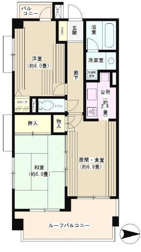 パークヒルズ武蔵小杉　701号室　間取り