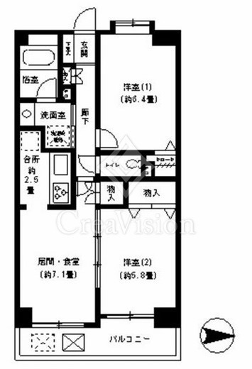 パークヒルズ武蔵小杉　402号室　間取り