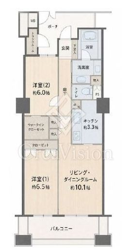 レジデンス・ザ・武蔵小杉　7F1号室　間取り