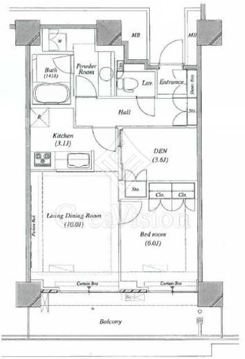 リエトコート武蔵小杉イーストタワー　3712号室　間取り