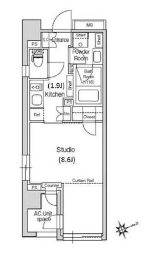 スタイリオ元住吉2　301号室　間取り