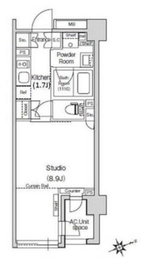 スタイリオ元住吉2　406号室　間取り