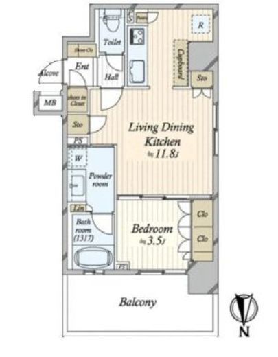 エクセレントシティ新丸子　401号室　間取り