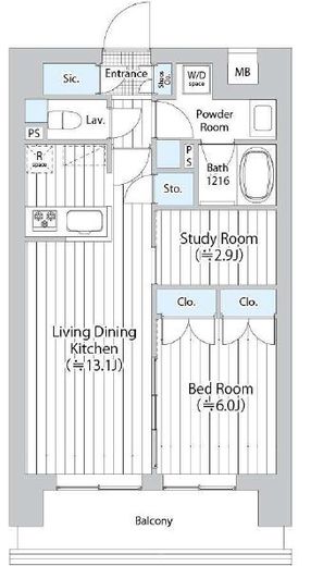 GOTEN武蔵小杉　702号室　間取り