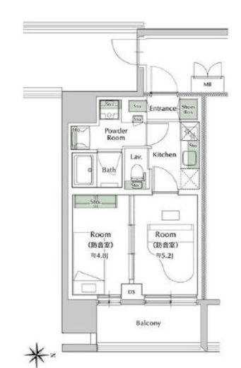 プレイ新丸子　701号室　間取り
