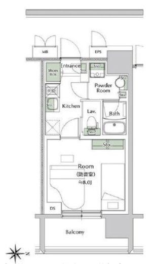 プレイ新丸子　902号室　間取り