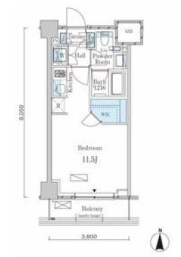 ラティエラ武蔵小杉　329号室　間取り
