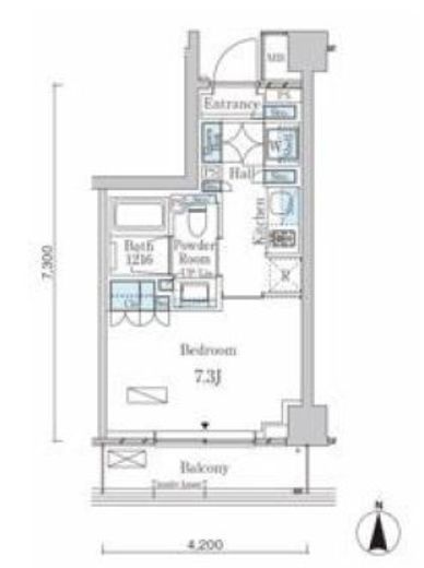 ラティエラ武蔵小杉　434号室　間取り