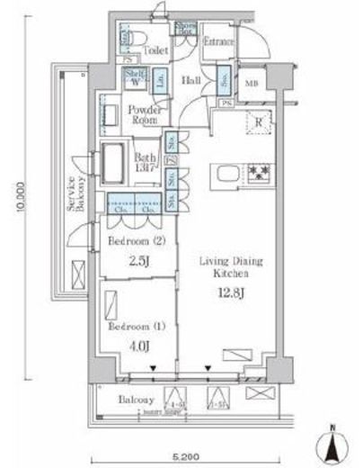ラティエラ武蔵小杉　610号室　間取り