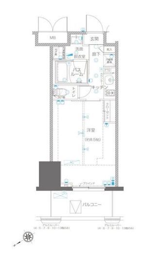 ZOOM川崎EAST　1204号室　間取り