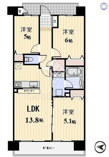 プロスペクト川崎　1202号室　間取り