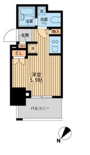 レジディア川崎　1001号室　間取り