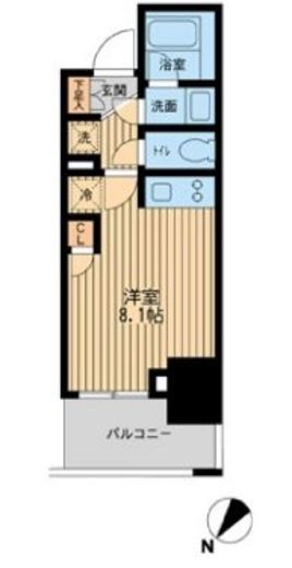 レジディア川崎　1103号室　間取り