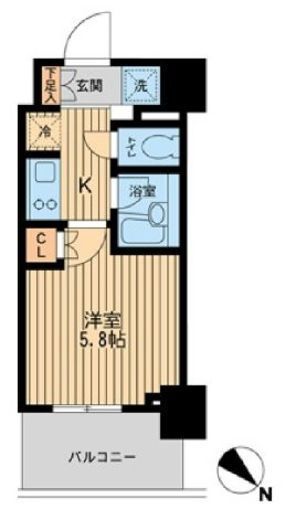 レジディア川崎　509号室　間取り