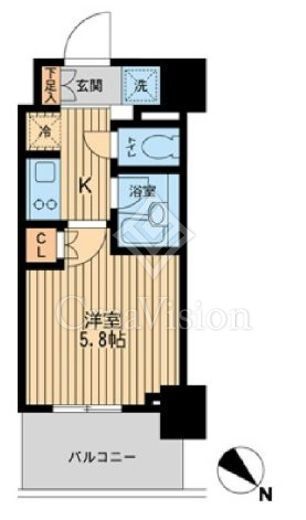 レジディア川崎　809号室　間取り