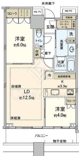 パークタワー新川崎　1909号室　間取り