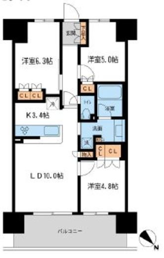 ＢＬＥＳＳ宮崎台　613号室　間取り