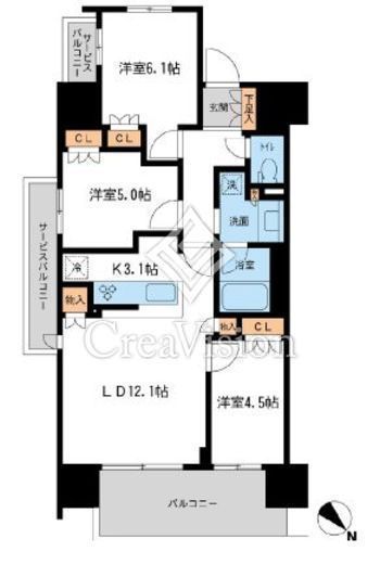 BLESS宮崎台 (ブレス宮崎台)　1012号室　間取り