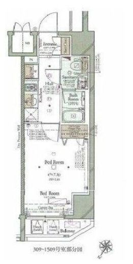 コンシェリアKAWASAKI MASTER’S VILLA (コンシェリア川崎マスターズヴィラ)　509号室　間取り