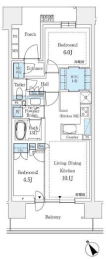 パークホームズ登戸ステーションアヴェニュー　602号室　間取り