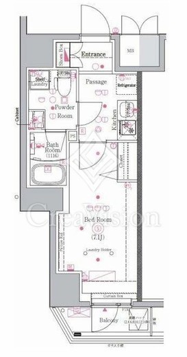 GENOVIA川崎Ⅲ (ジェノヴィア川崎Ⅲ)　801号室　間取り