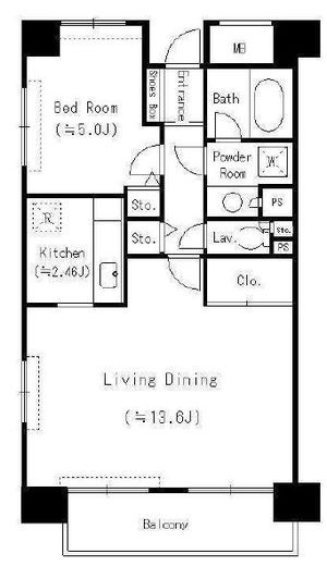 フレスコ川崎　1102号室　間取り