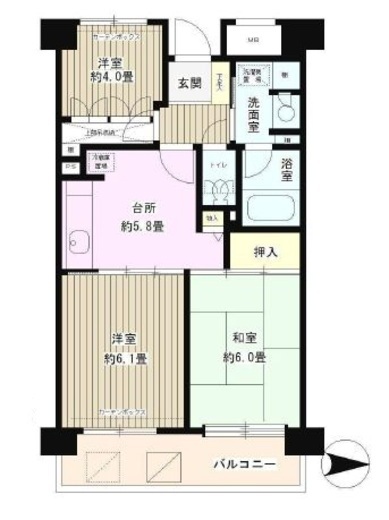 フレスコ川崎　202号室　間取り