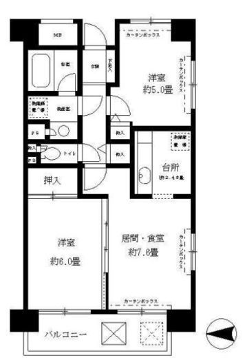 フレスコ川崎　809号室　間取り