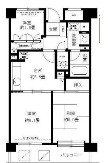 フレスコ川崎　907号室　間取り