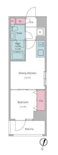 ドゥーエ二子新地　221号室　間取り