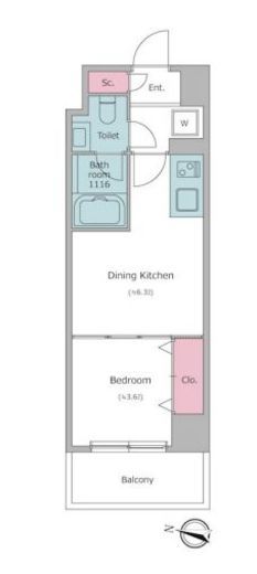 ドゥーエ二子新地　403号室　間取り
