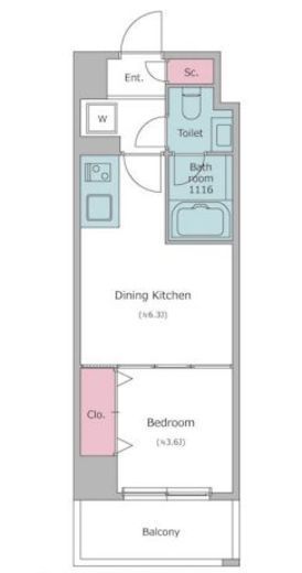 ドゥーエ二子新地　513号室　間取り